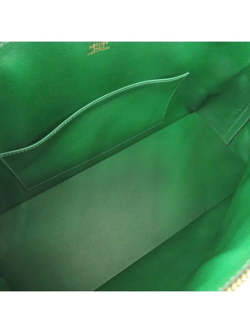 Hermes Macpherson Courchevel Vert Gold Hardware 2-Way Handbag Green